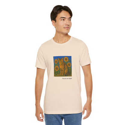T-shirt unisex CATART - Vincent van Gogh - Un dipinto iconico rivisitato con i gatti