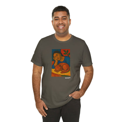 T-shirt unisex CATART - GAUGUIN - Un dipinto iconico rivisitato con i gatti