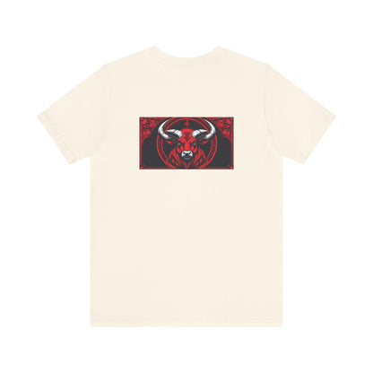Toro - Zodiaco gotico, maglietta con grafica rossa sul retro. Zodiaco nell'ombra