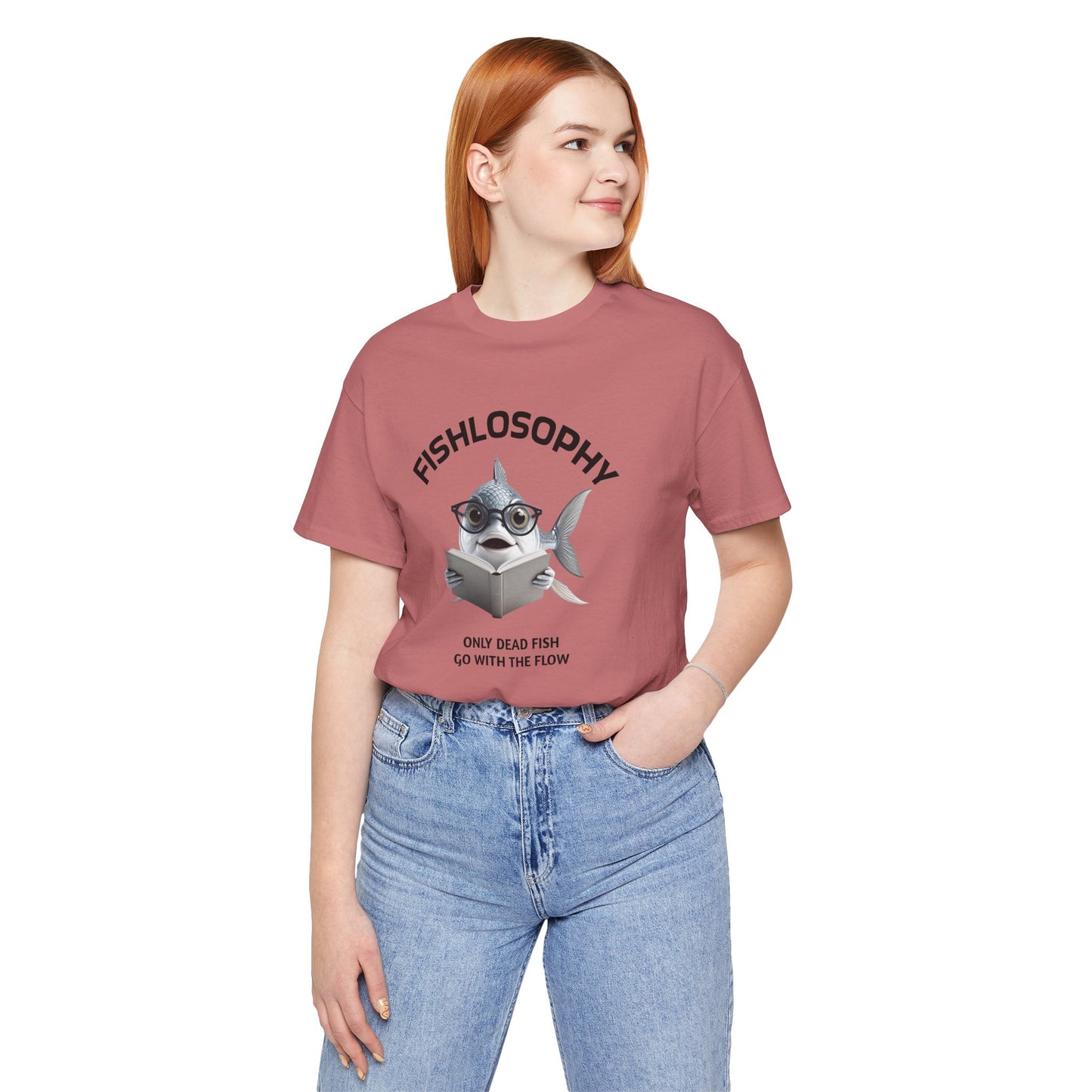 Fishlosophy Unisex Jersey Maglietta a maniche corte – Le profondità dell'oceano non sono per i deboli di cuore.