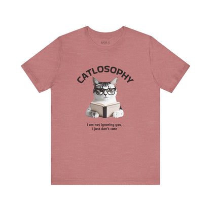 Catlosophy Unisex Jersey Maglietta a maniche corte – Design "Non ti sto ignorando, solo che non me ne frega niente"