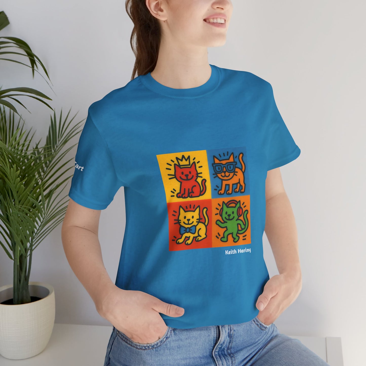 T-shirt unisex CATART - KEITH HARING - Un dipinto iconico rivisitato con i gatti