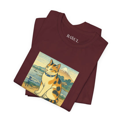 T-Shirt unisex CATART - Stile artistico giapponese UKIYO-E - Pittura iconica rivisitata con i gatti