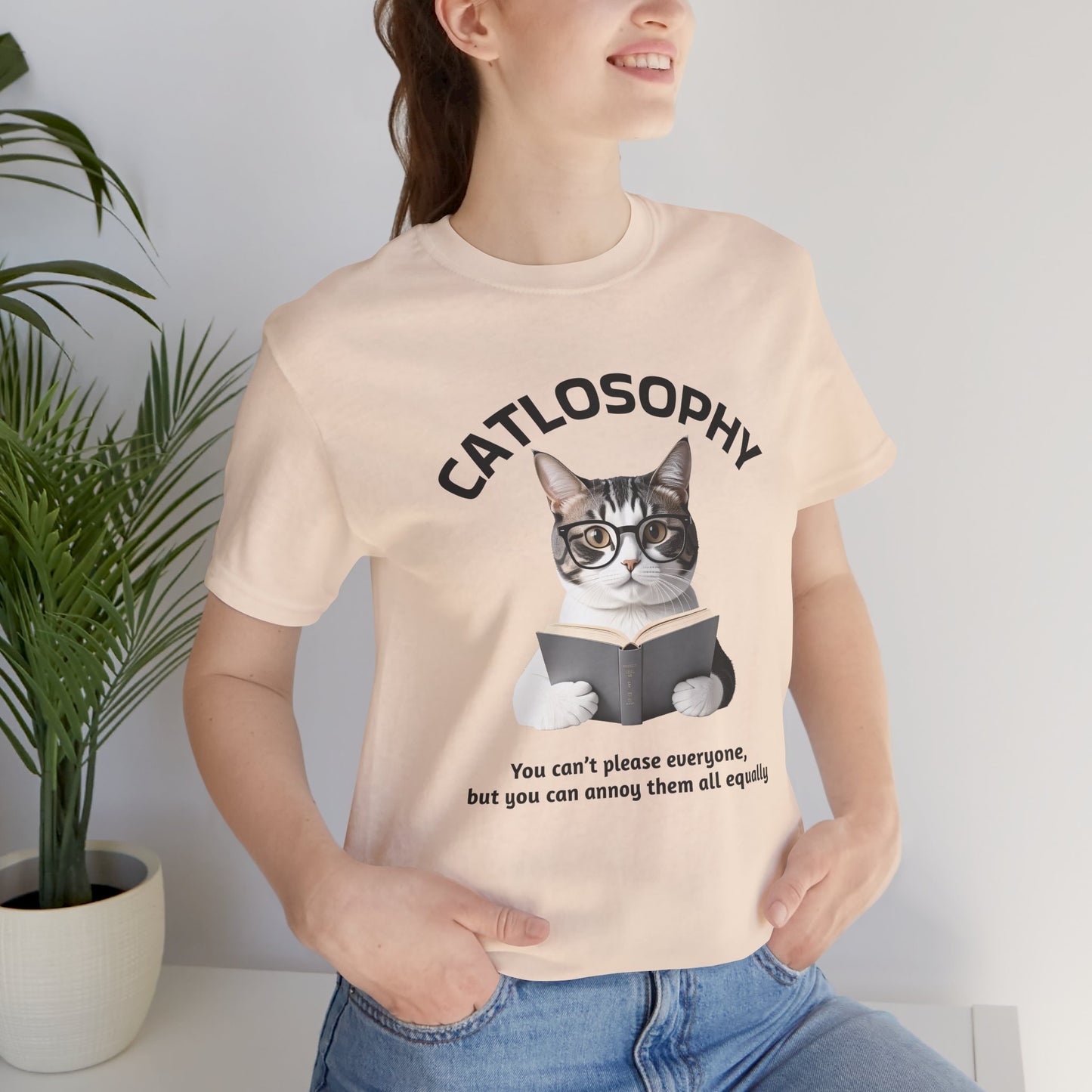 Catlosophy Unisex Jersey Maglietta a maniche corte – Design "Non puoi accontentare tutti"