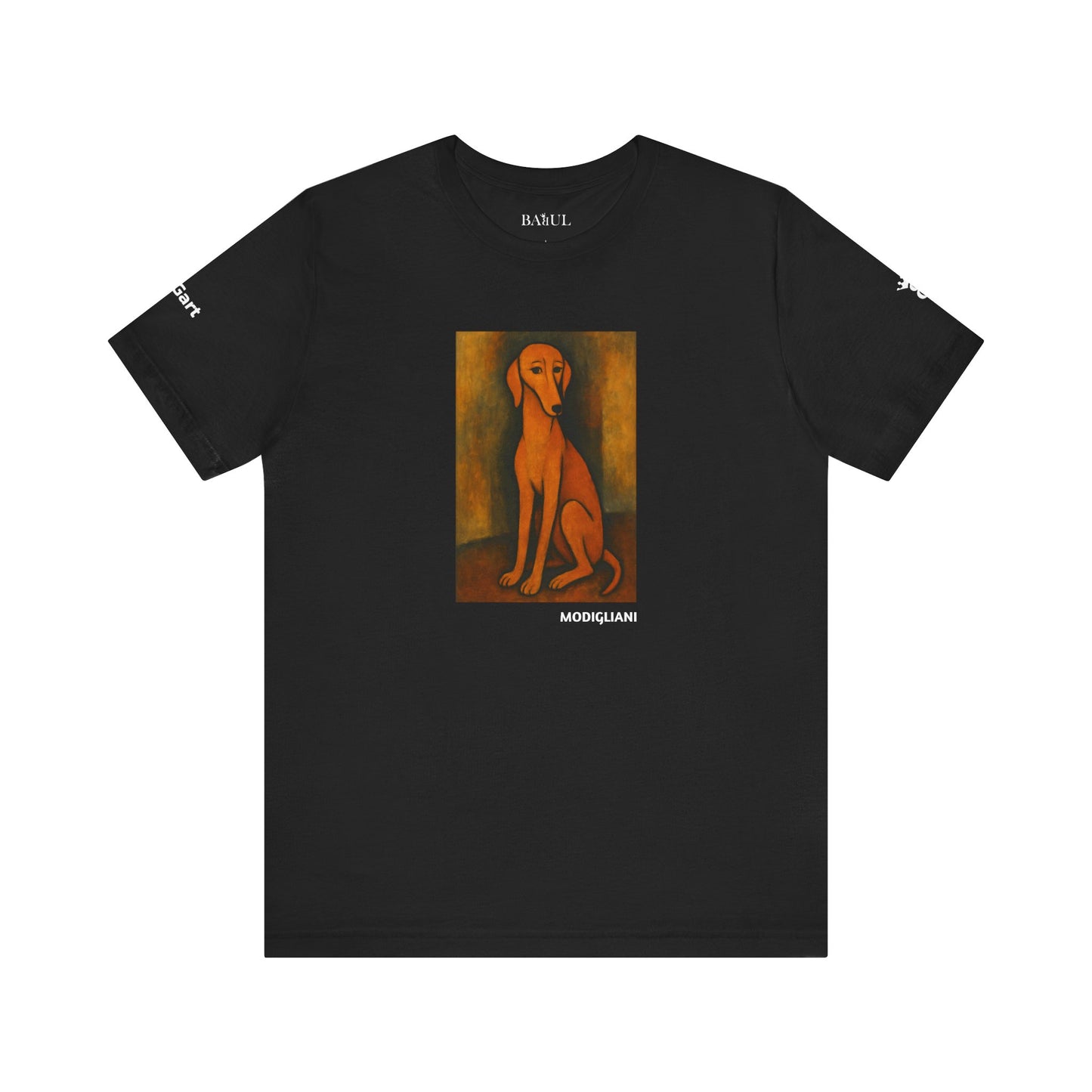 Unisex T-Shirt con cane DOGART  - MODIGLIANI - Un dipinto iconico rivisitato con i cani