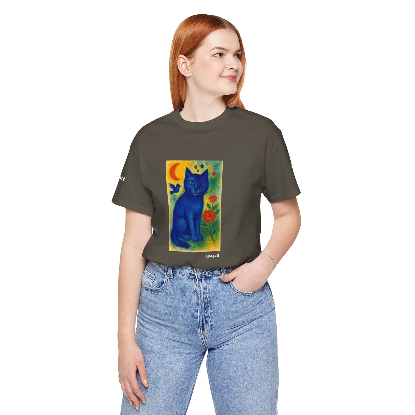 T-shirt unisex CATART - MARC CHAGALL - Un dipinto iconico rivisitato con i gatti