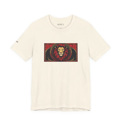Leone - T-shirt Zodiaco gotico. Grafica rossa sul davanti. Zodiaco nell'ombra.
