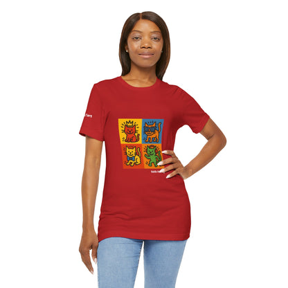 T-shirt unisex CATART - KEITH HARING - Un dipinto iconico rivisitato con i gatti