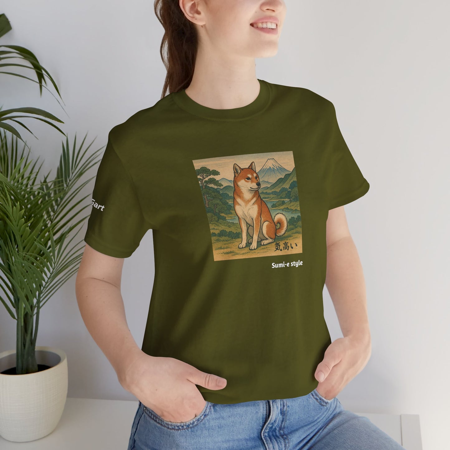 Unisex T-Shirt con cane DOGART - STILE SUMI-E - Dipinto iconico rivisitato con i cani