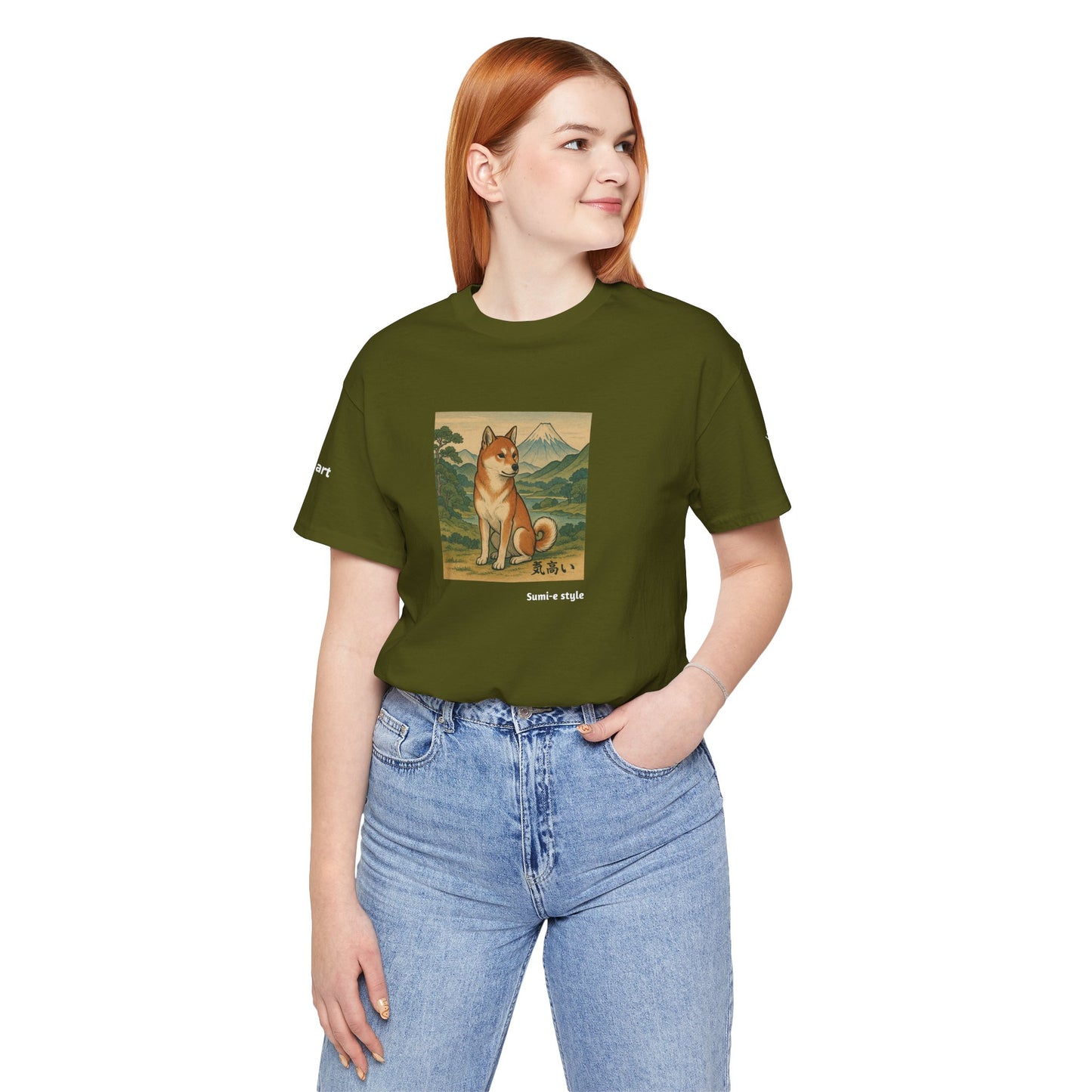 Unisex T-Shirt con cane DOGART - STILE SUMI-E - Dipinto iconico rivisitato con i cani