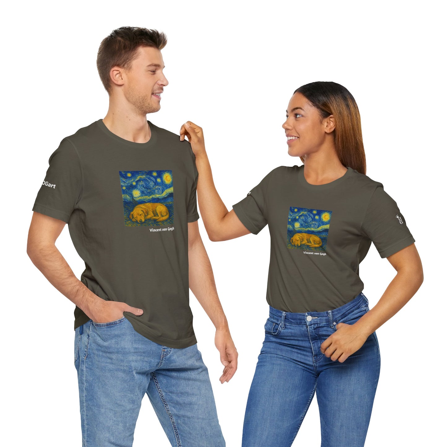 Unisex T-Shirt con cane DOGART  - VAN GOGH - Un dipinto iconico rivisitato con i cani