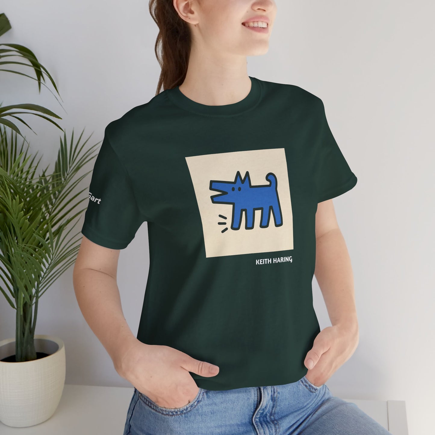 Unisex T-Shirt con cane DOGART  - KEITH HARING - Dipinto iconico rivisitato con i cani