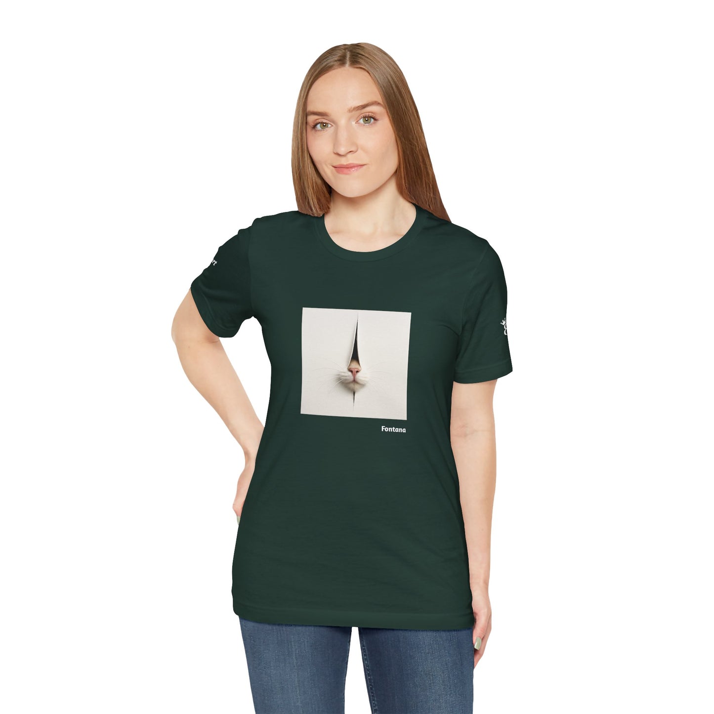 T-shirt unisex CATART - FONTANA - Un dipinto iconico rivisitato con i gatti