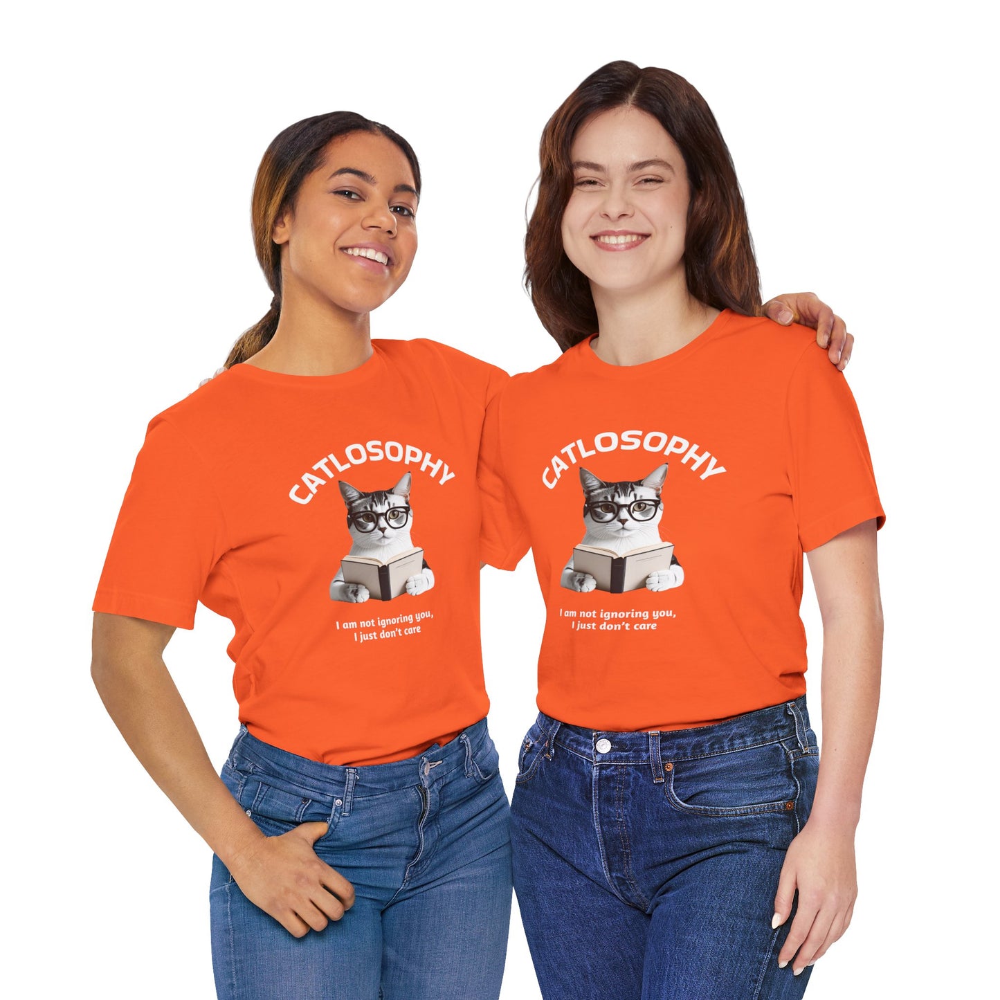 Catlosophy Unisex Jersey Maglietta a maniche corte – Design "Non ti sto ignorando, solo che non me ne frega niente"