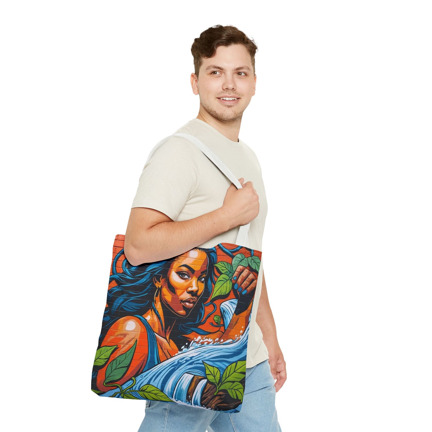 Artistic Surge - Eco-Friendly Canvas Tote Bag - WOMAN WITH WATER