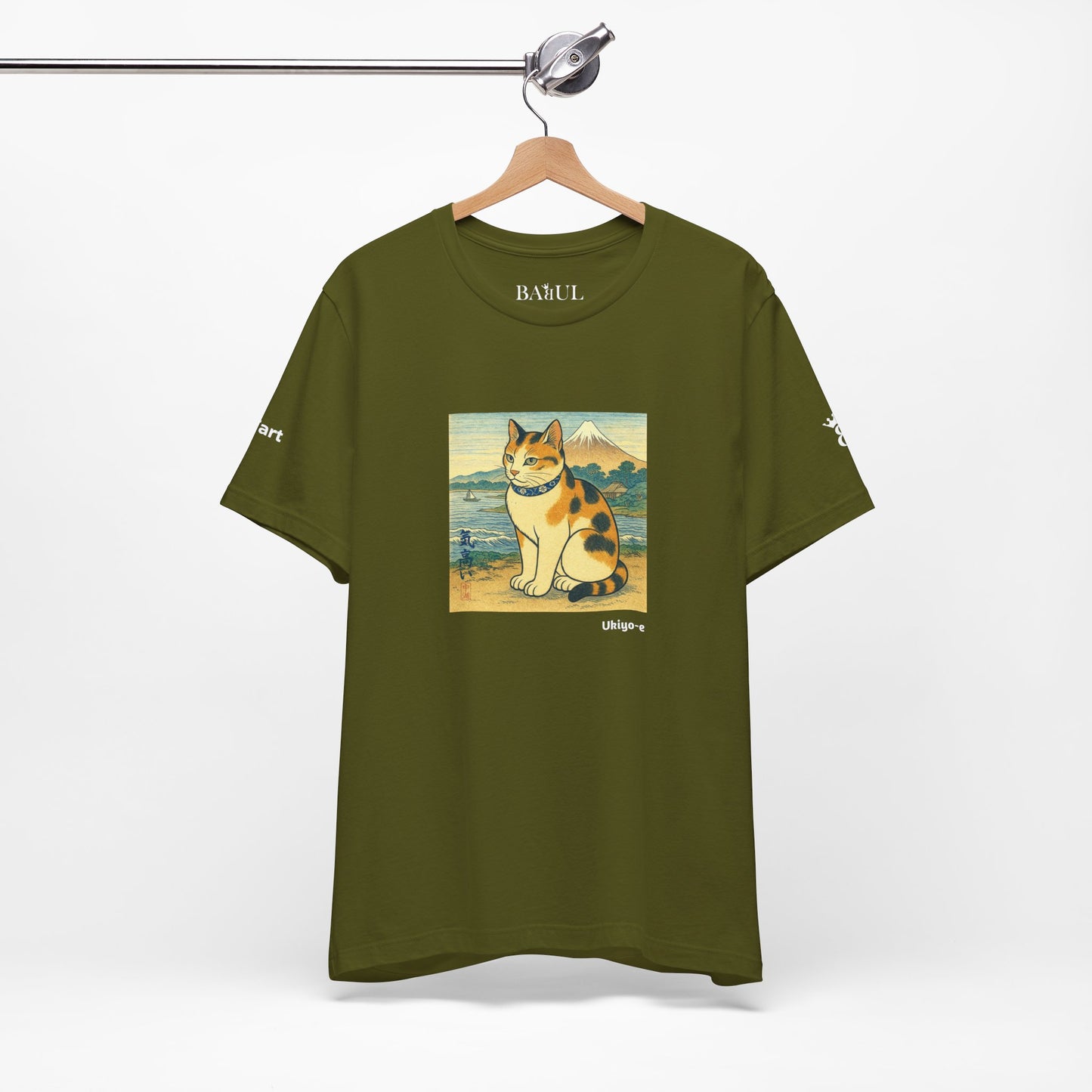 T-Shirt unisex CATART - Stile artistico giapponese UKIYO-E - Pittura iconica rivisitata con i gatti