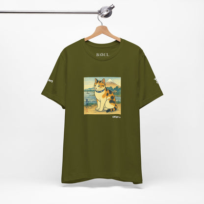 T-Shirt unisex CATART - Stile artistico giapponese UKIYO-E - Pittura iconica rivisitata con i gatti