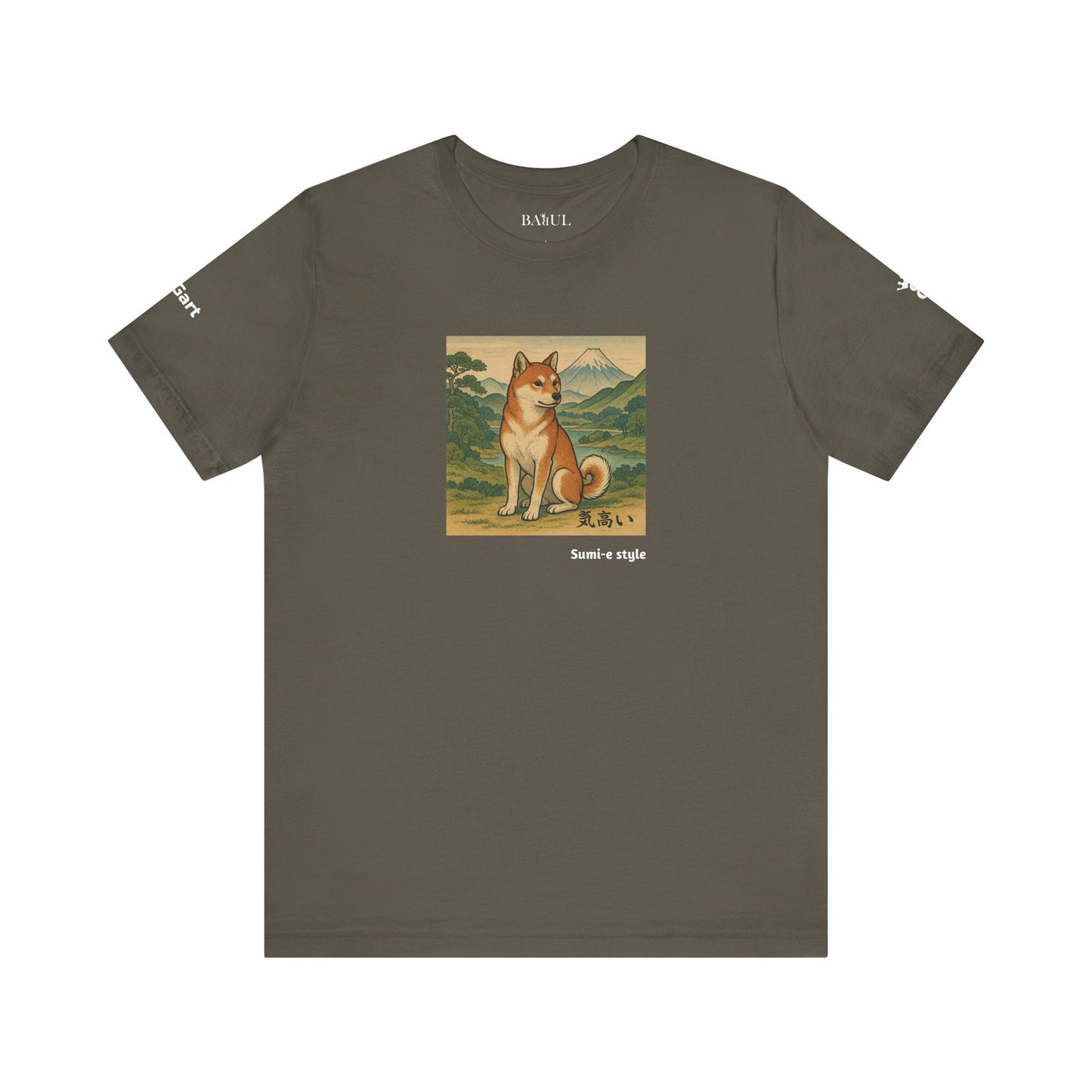 Unisex T-Shirt con cane DOGART - STILE SUMI-E - Dipinto iconico rivisitato con i cani