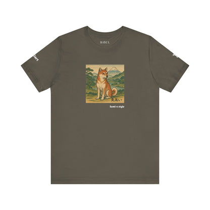 Unisex T-Shirt con cane DOGART - STILE SUMI-E - Dipinto iconico rivisitato con i cani