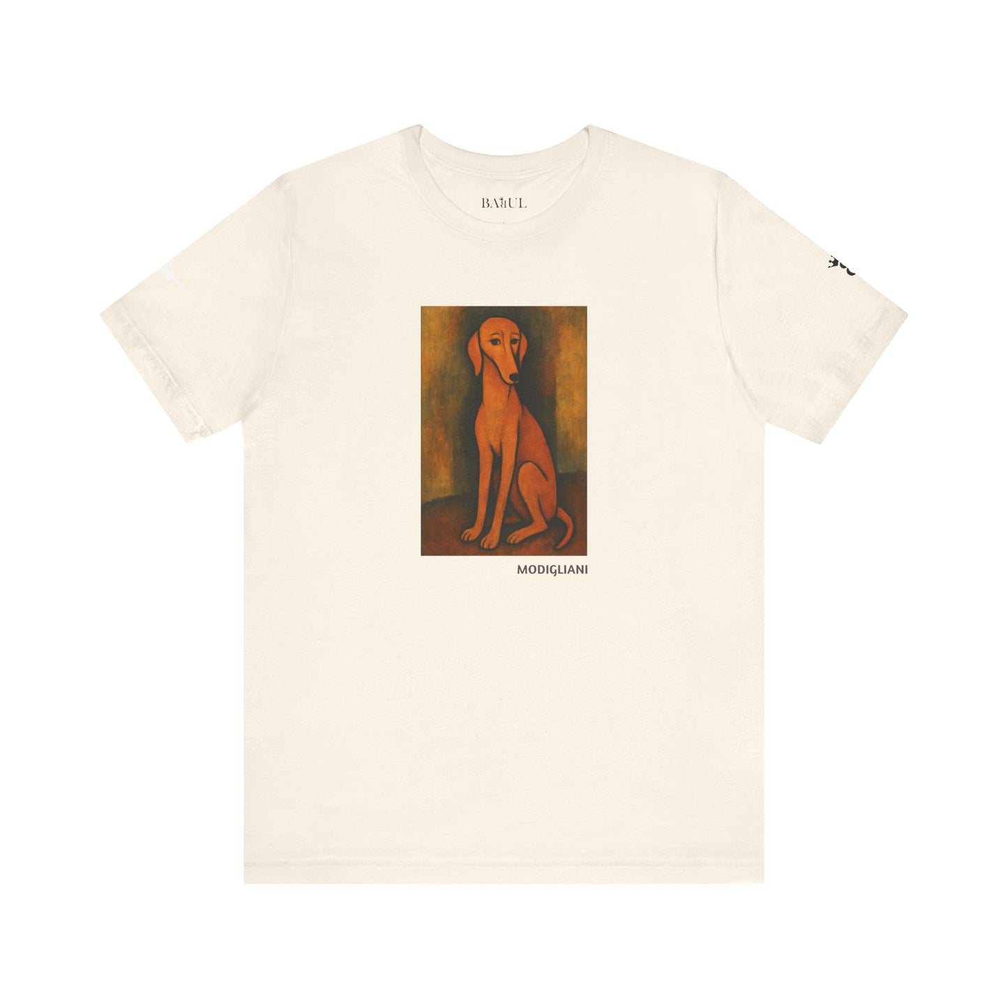 Unisex T-Shirt con cane DOGART  - MODIGLIANI - Un dipinto iconico rivisitato con i cani
