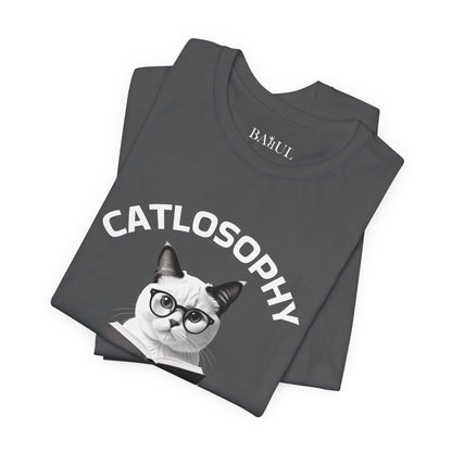 Catlosophy Maglietta unisex a maniche corte in jersey – Design "La chiave della vita"