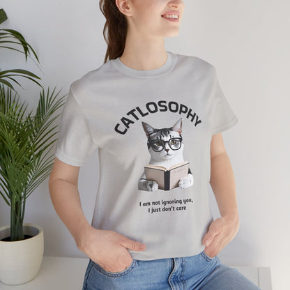 Catlosophy Unisex Jersey Maglietta a maniche corte – Design "Non ti sto ignorando, solo che non me ne frega niente"
