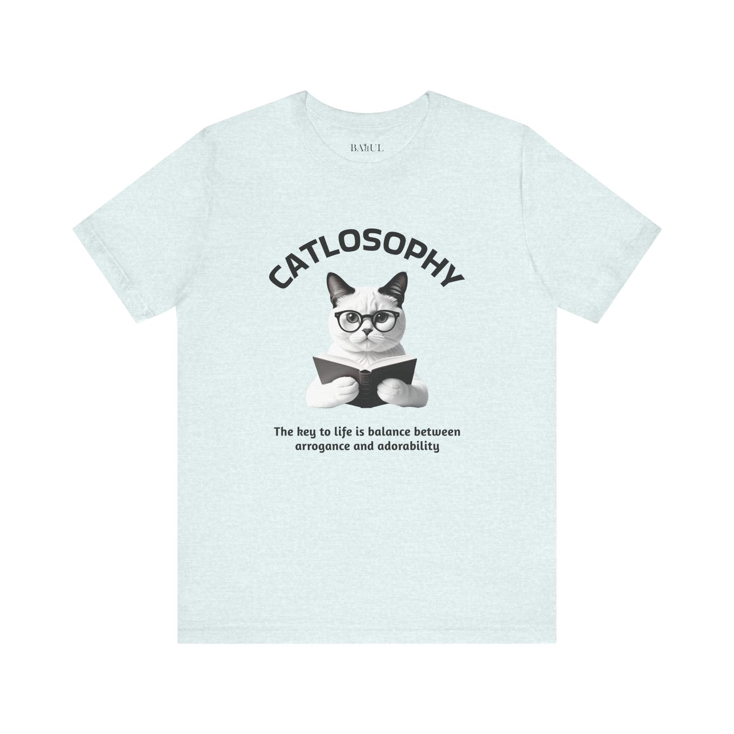 Catlosophy Maglietta unisex a maniche corte in jersey – Design "La chiave della vita"