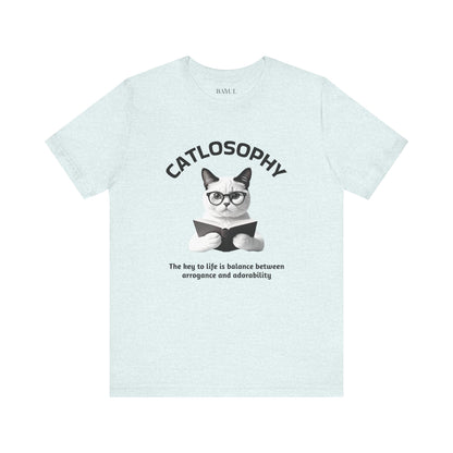Catlosophy Maglietta unisex a maniche corte in jersey – Design "La chiave della vita"