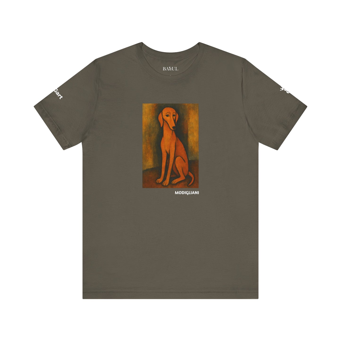 Unisex T-Shirt con cane DOGART  - MODIGLIANI - Un dipinto iconico rivisitato con i cani