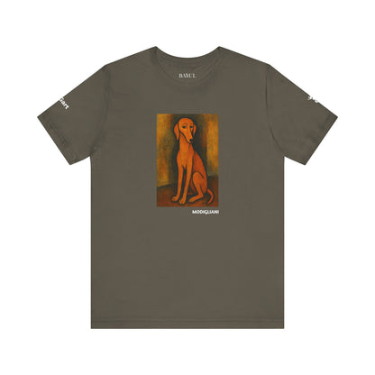 Unisex T-Shirt con cane DOGART  - MODIGLIANI - Un dipinto iconico rivisitato con i cani