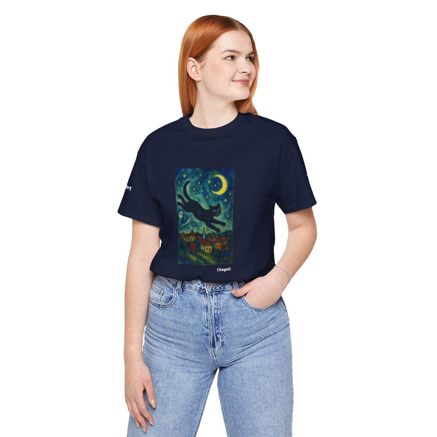 T-shirt unisex CATART - MARC CHAGALL - Un dipinto iconico rivisitato con i gatti