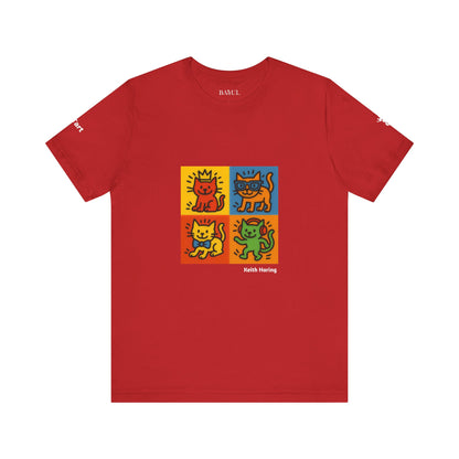 T-shirt unisex CATART - KEITH HARING - Un dipinto iconico rivisitato con i gatti
