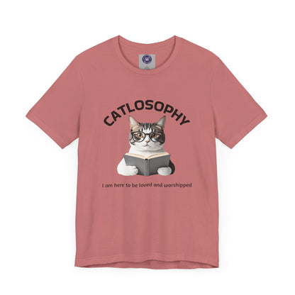 Catlosophy Unisex Jersey Short Sleeve Tee – "I am here to be loved" Design - BABUL T-Shirts