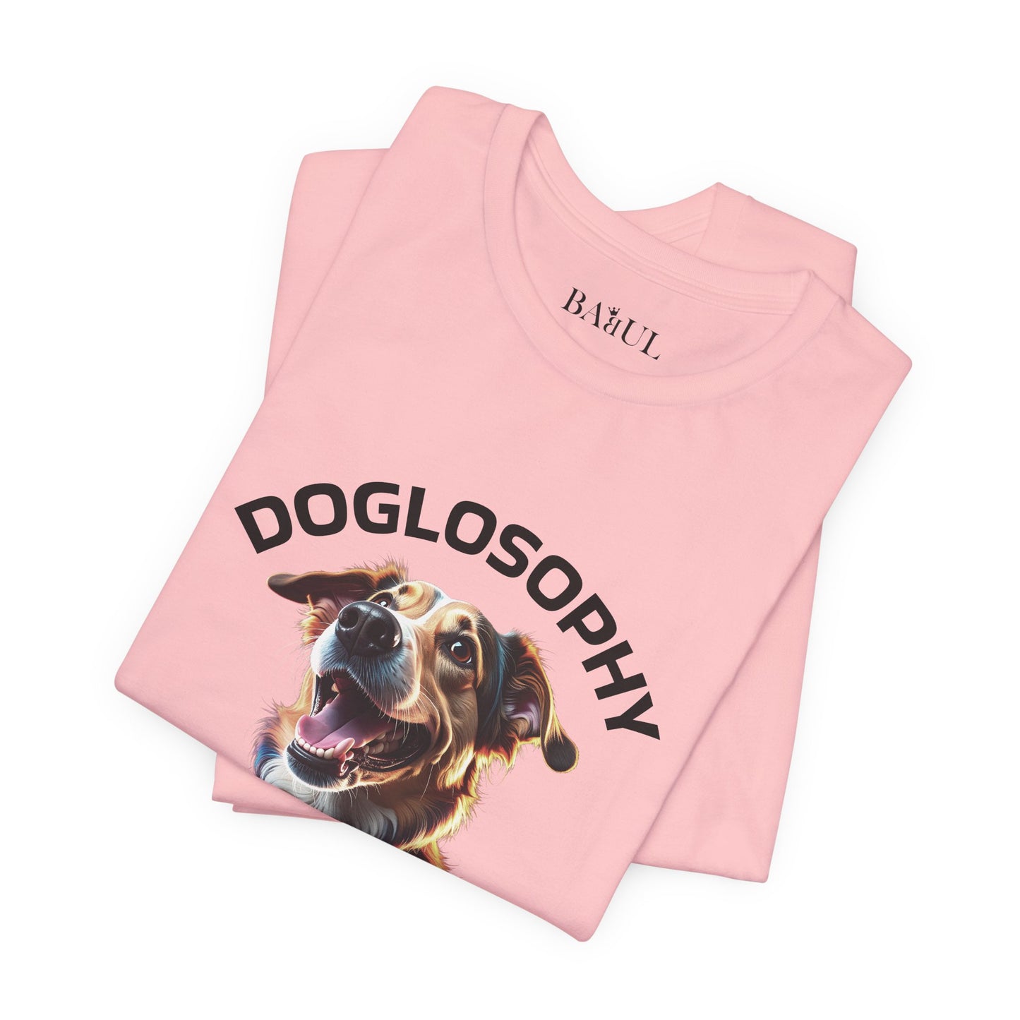 Maglietta a maniche corte unisex Doglosophy – Design "I Cani ci ricordano che ogni giorno c'è tempo per giocare, per amare e per fare un pò di confusione"