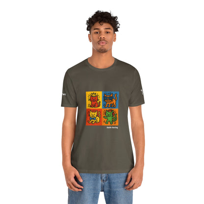 T-shirt unisex CATART - KEITH HARING - Un dipinto iconico rivisitato con i gatti
