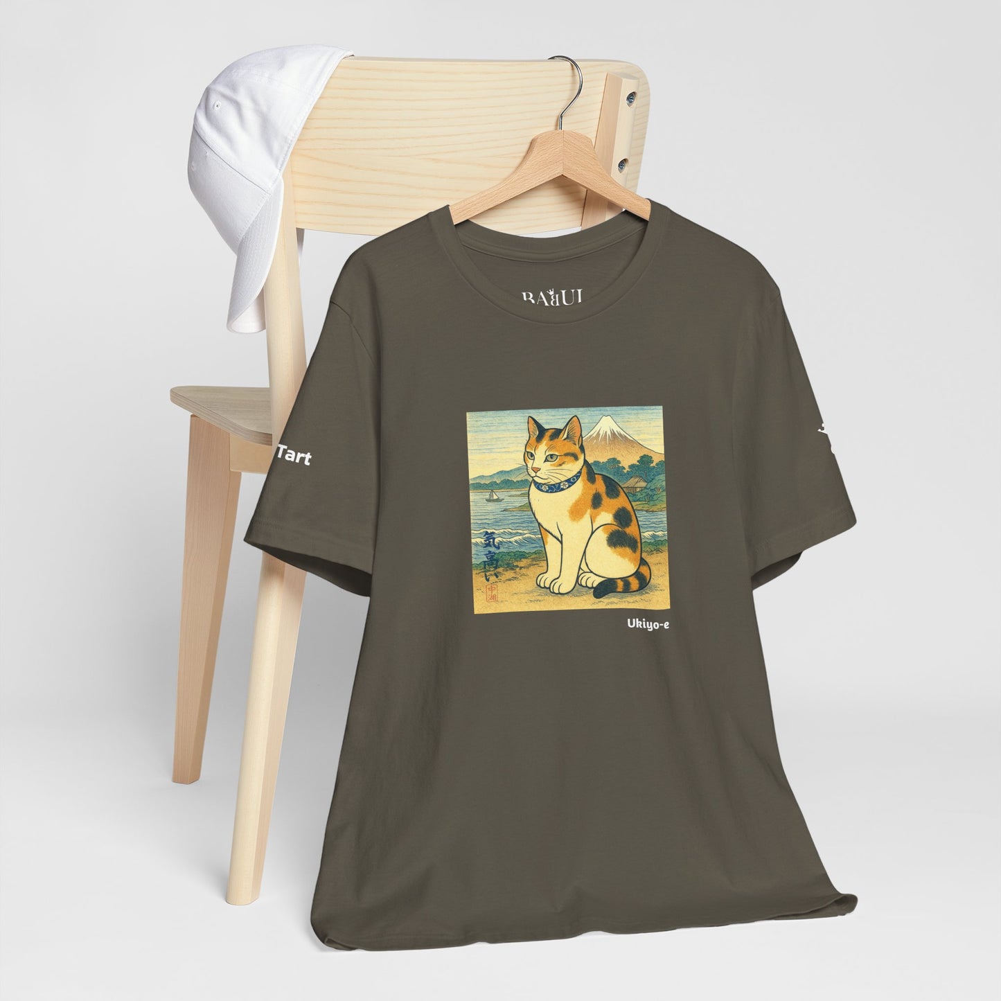 T-Shirt unisex CATART - Stile artistico giapponese UKIYO-E - Pittura iconica rivisitata con i gatti