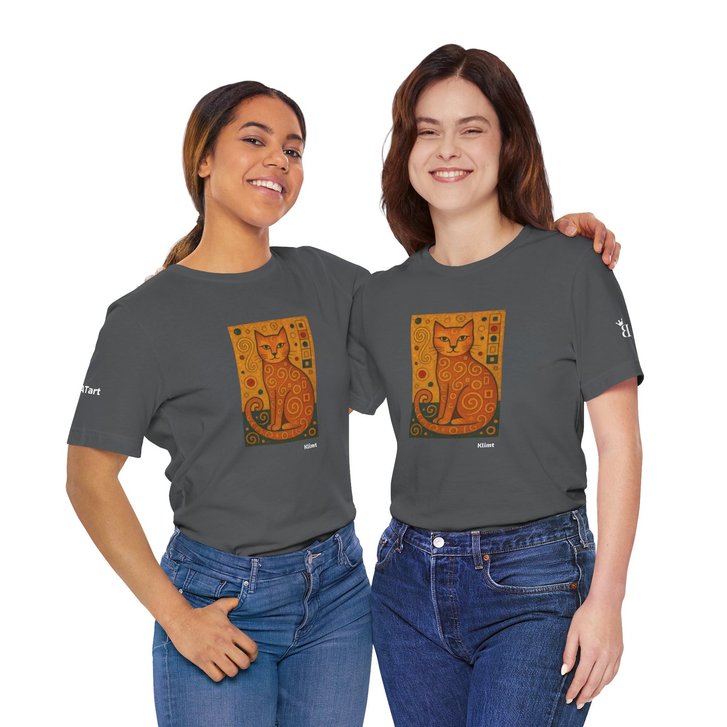 T-shirt unisex CATART - KLIMT - Dipinto iconico rivisitato con i gatti