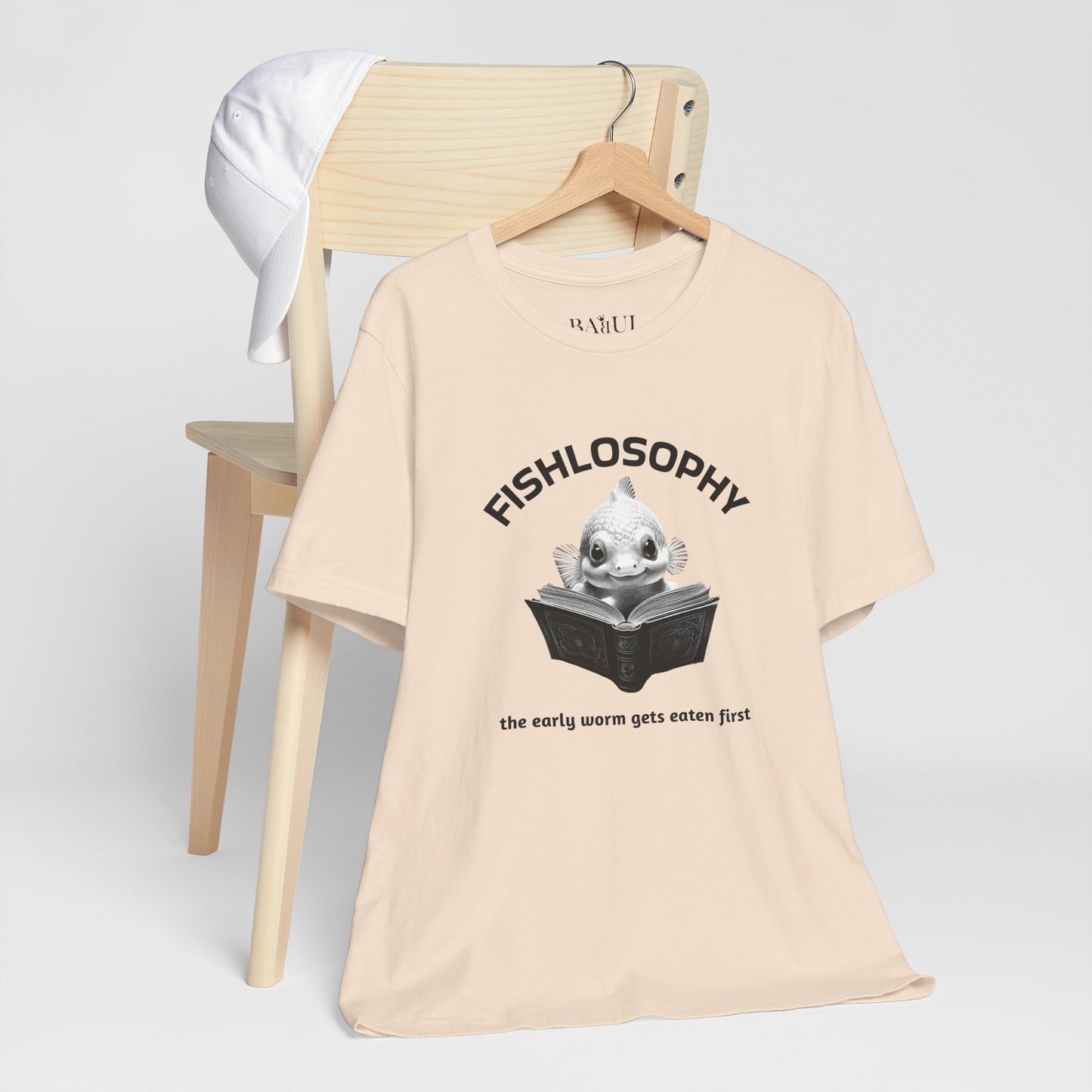 Maglietta a maniche corte unisex Fishlosophy – I vermi che hanno fretta vengono mangiati per primi.