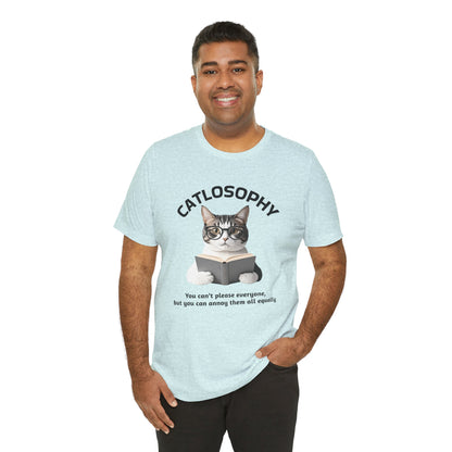 Catlosophy Unisex Jersey Maglietta a maniche corte – Design "Non puoi accontentare tutti"