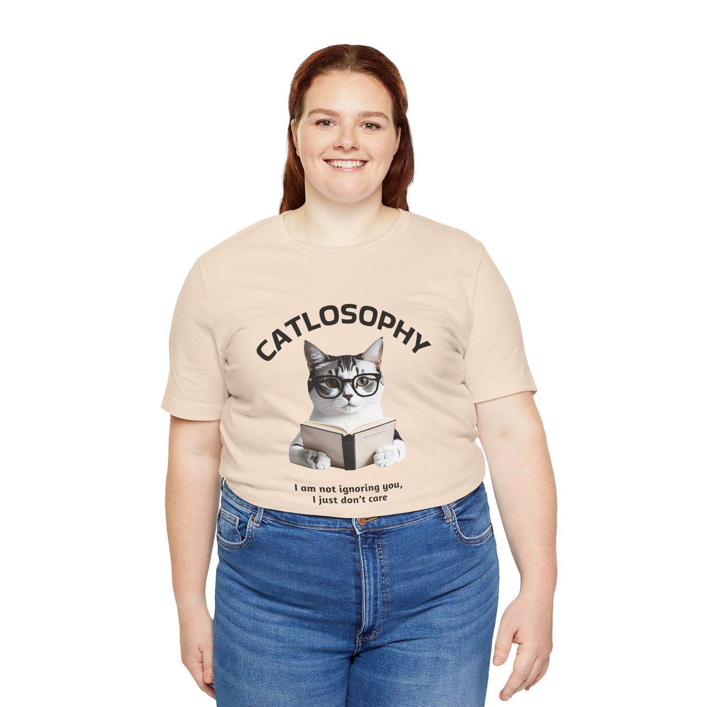 Catlosophy Unisex Jersey Maglietta a maniche corte – Design "Non ti sto ignorando, solo che non me ne frega niente"