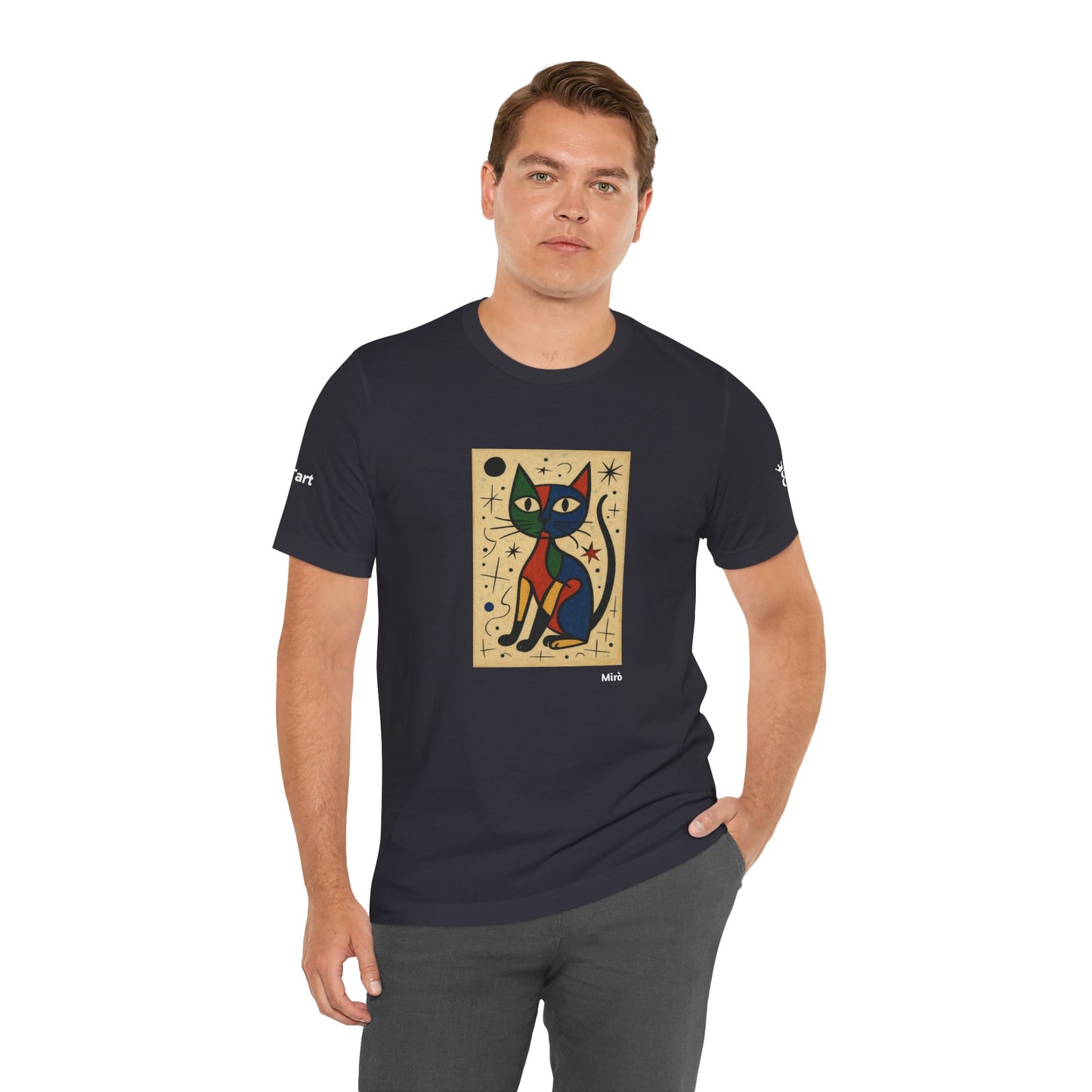 T-shirt unisex CATART - MIRO - Dipinto iconico rivisitato con i gatti