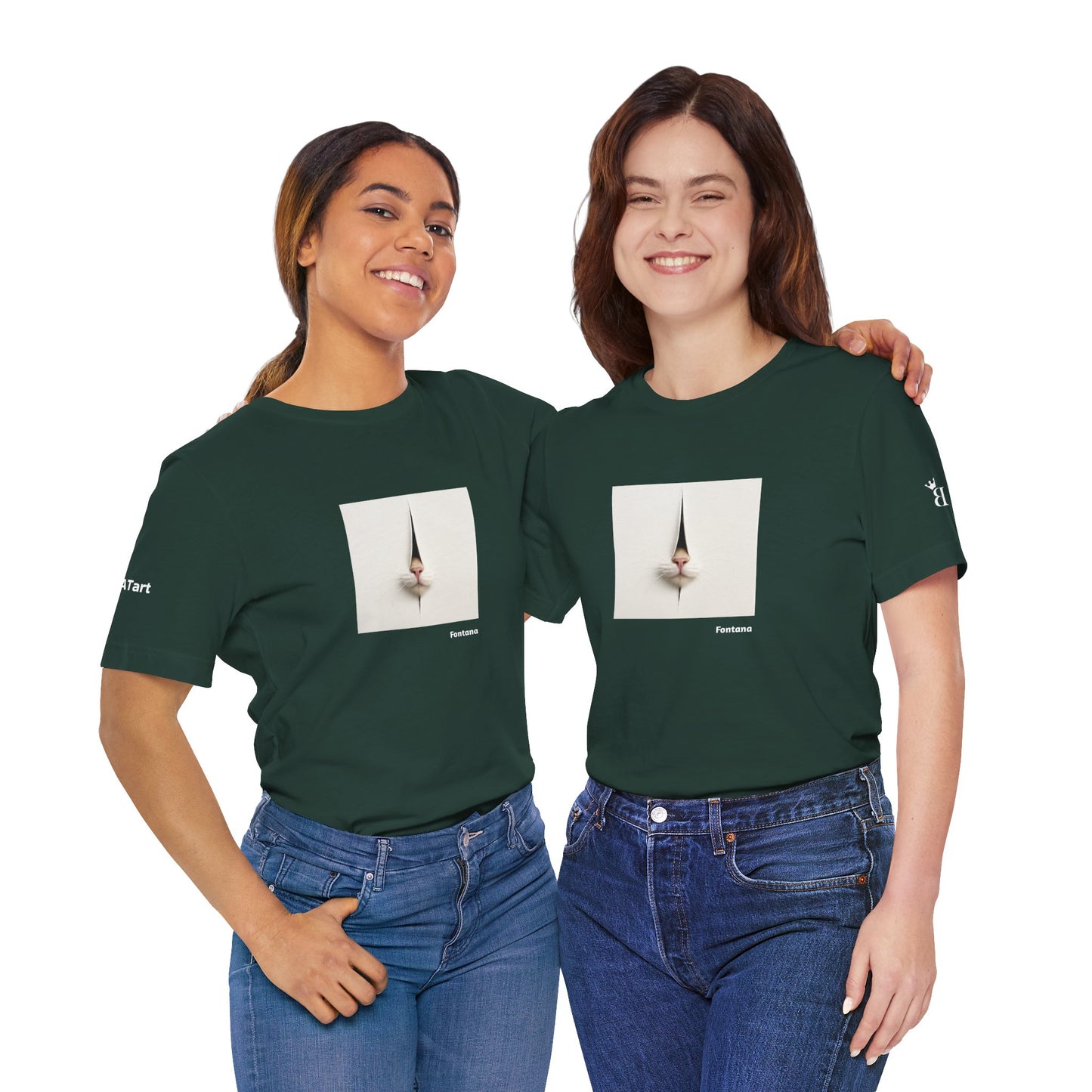 T-shirt unisex CATART - FONTANA - Un dipinto iconico rivisitato con i gatti