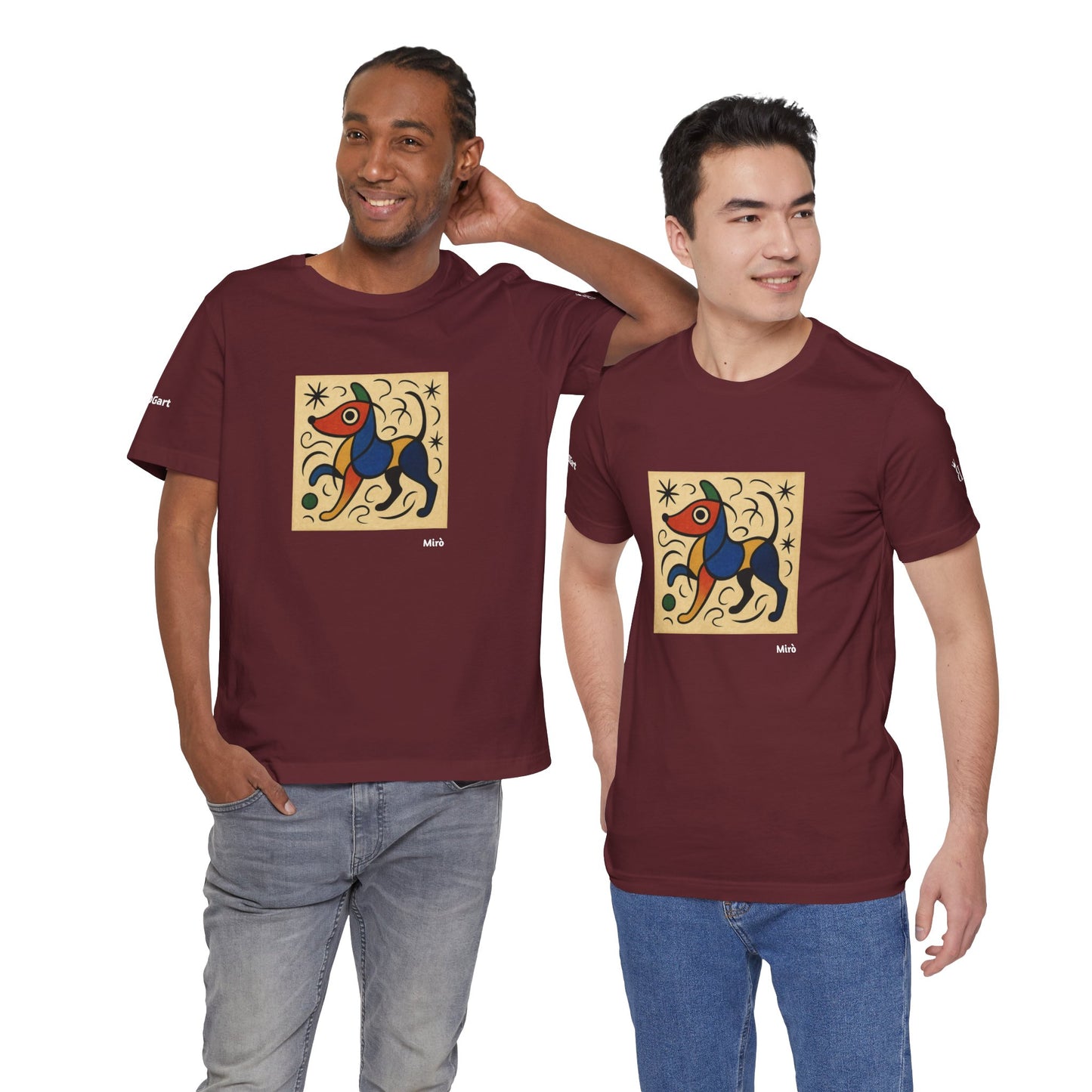 T-Shirt unisex  DOGART - MIRO - Dipinto iconico rivisitato con i cani