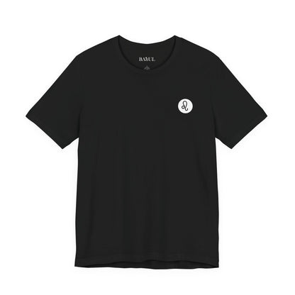 Leone - T-shirt con segno zodiacale gotico. Grafica blu sul retro. Segno zodiacale nell'ombra.
