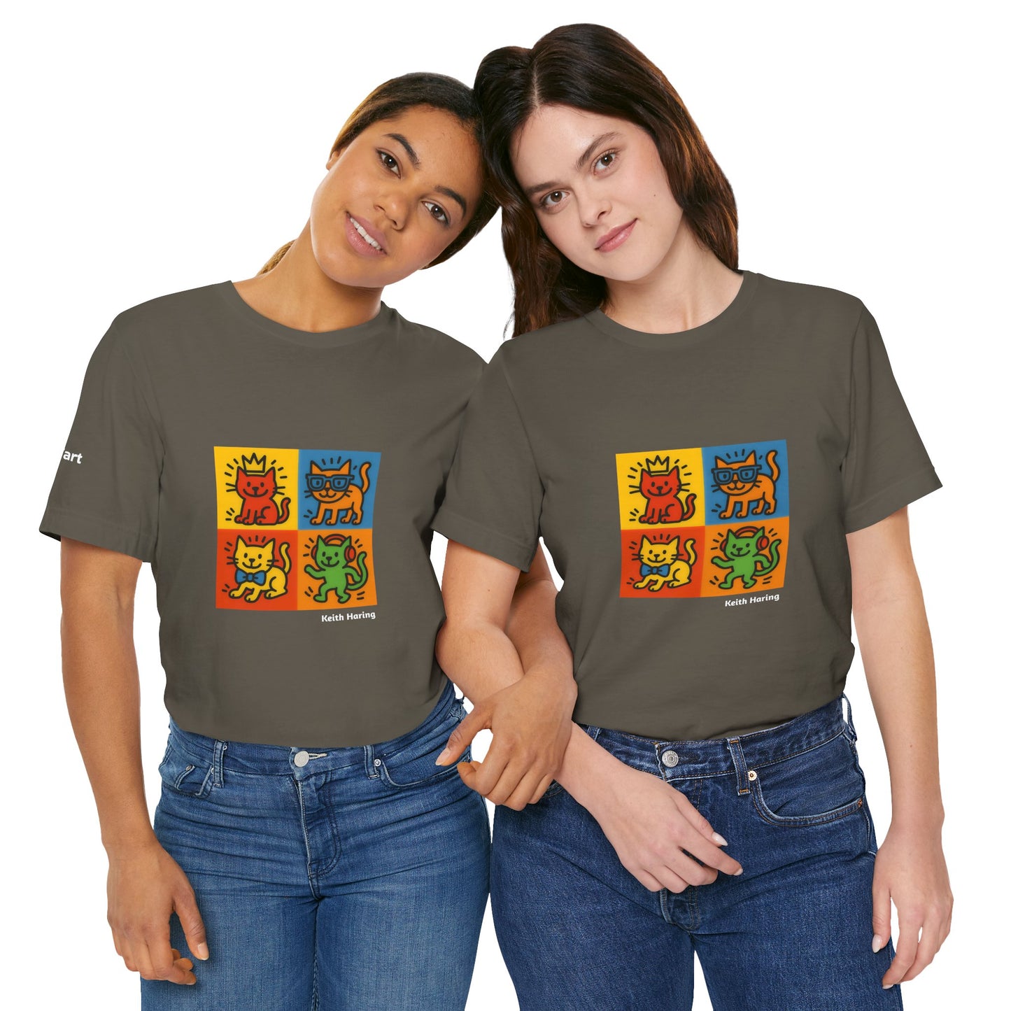 T-shirt unisex CATART - KEITH HARING - Un dipinto iconico rivisitato con i gatti