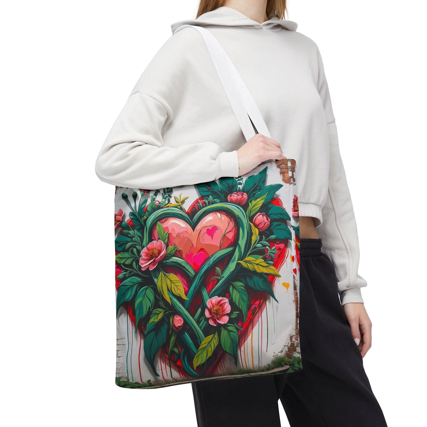 Artistic Surge - Eco-Friendly Canvas Tote Bag - HEARTS OF LOVE