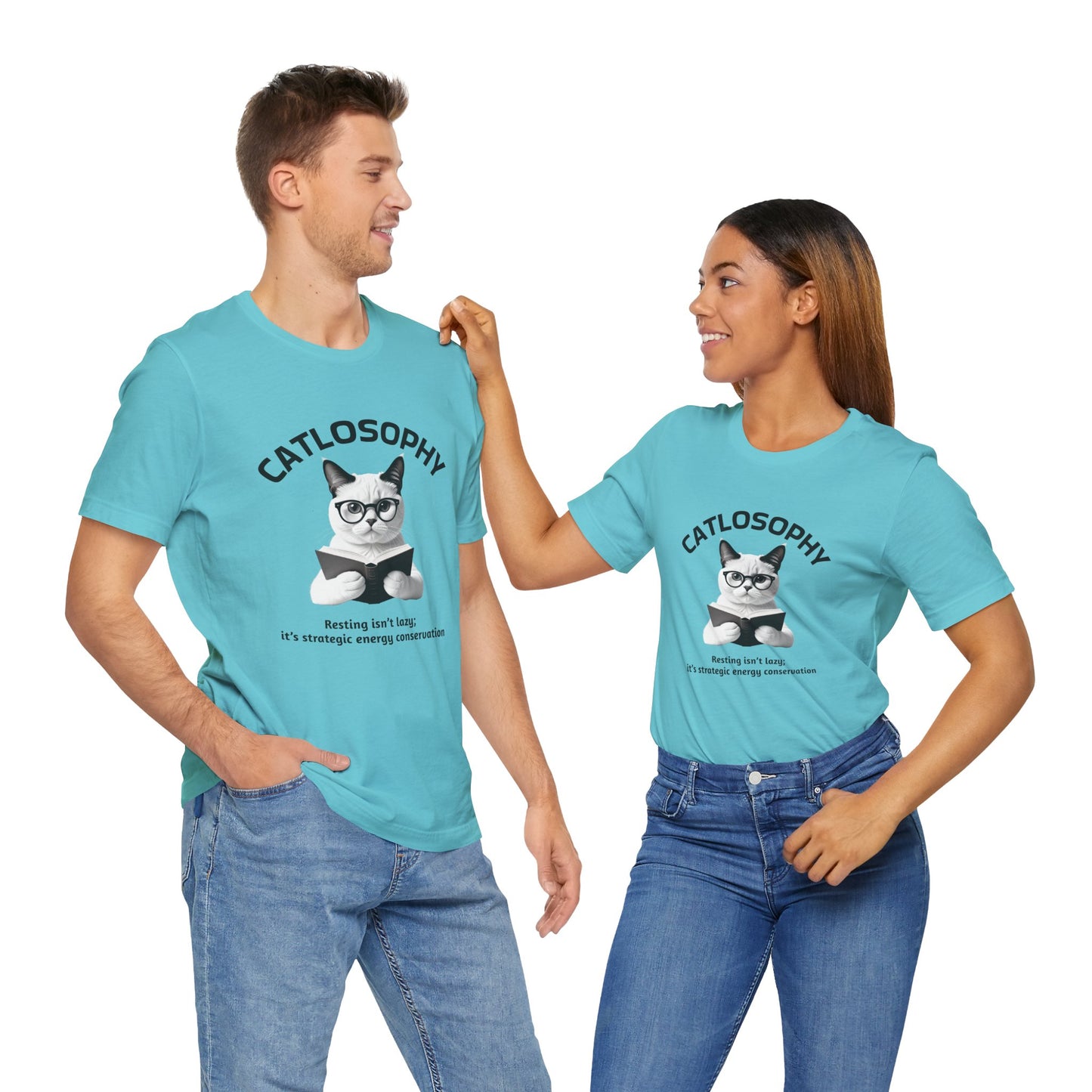 Catlosophy Unisex Jersey Maglietta a maniche corte – Design "Riposare non è pigrizia"