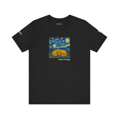 Unisex T-Shirt con cane DOGART  - VAN GOGH - Un dipinto iconico rivisitato con i cani
