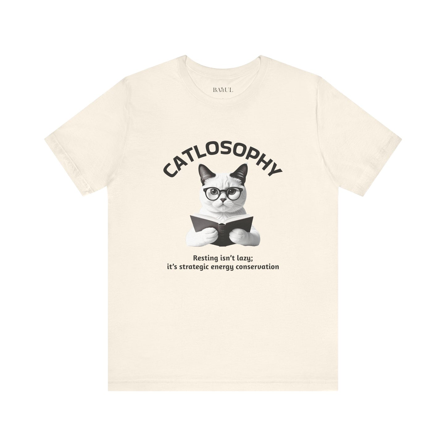 Catlosophy Unisex Jersey Maglietta a maniche corte – Design "Riposare non è pigrizia"