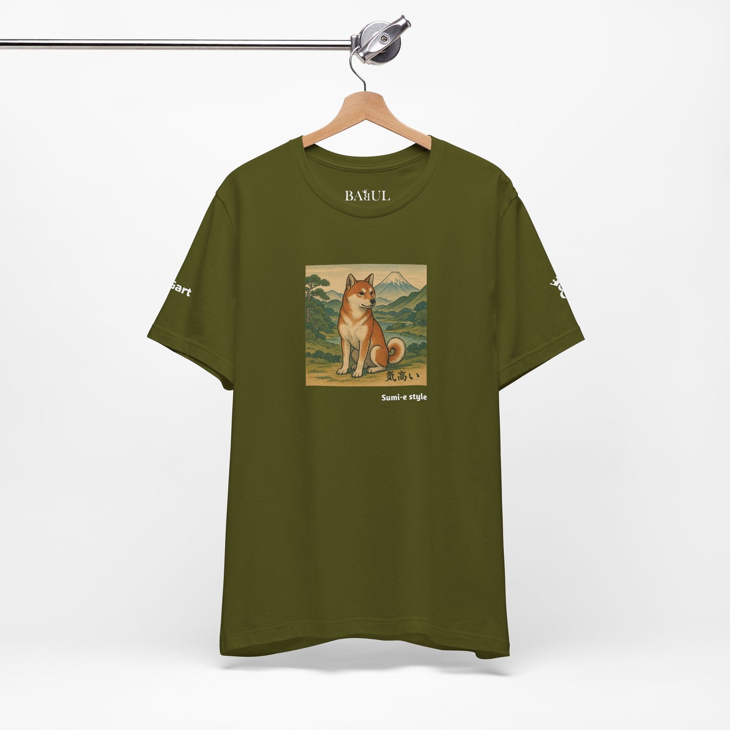 Unisex T-Shirt con cane DOGART - STILE SUMI-E - Dipinto iconico rivisitato con i cani